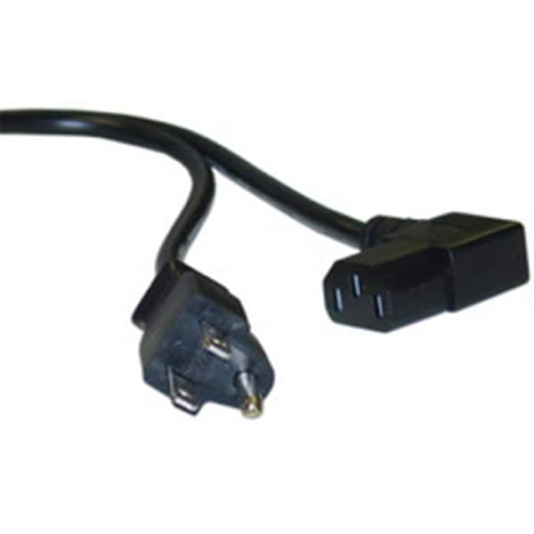 Cable Wholesale CableWholesale 10W1-06203 3 ft. 10A 18 AWG Right Angle Computer & Monitor Power Cord - NEMA 5-15P to Right Angle C13; Black 10W1-06203 - main